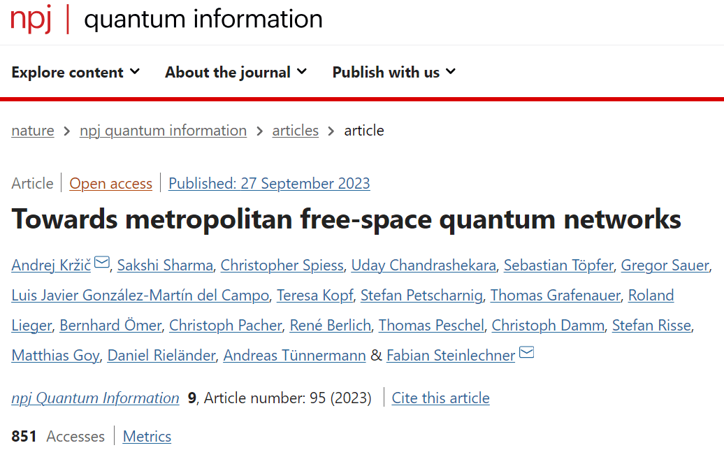 Scientists propose practical, efficient scheme for metropolitan free-space quantum networks