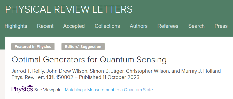 PRL: New approach will develop quantum sensors beyond standard quantum limits