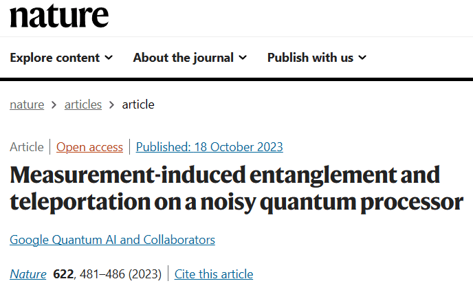 Google's latest masterpiece! "Measurement" successfully generates quantum entanglement and invisible transmission states