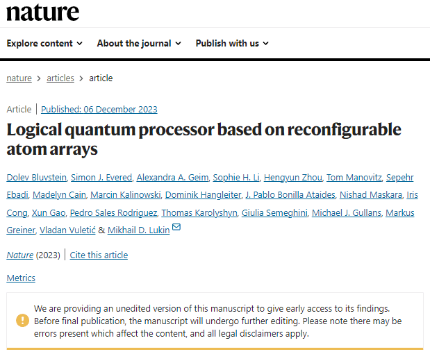 Ushering in a new era of fault-tolerant quantum computing! World's First Logic Quantum Bit Circuit Realizes Error-Free Computing